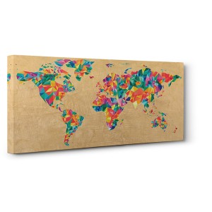 Joannoo - Multicolor World Map (golden)