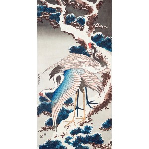 Katsushika Hokusai - Cranes on a Snowy Tree