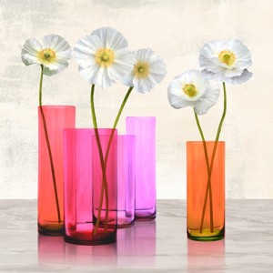 Cynthia Ann - Poppies in crystal vases (Purple I)