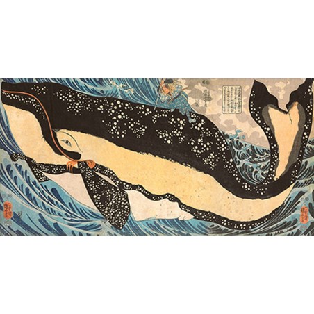 Kuniyoshi Utagawa - Miyamoto No Musashi Attacking the Giant Whale