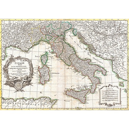 Robert Janvier - Map of Italy, 1770