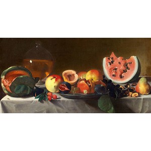 Pensionante Del Saraceni - Still Life with Fruit and Carafe