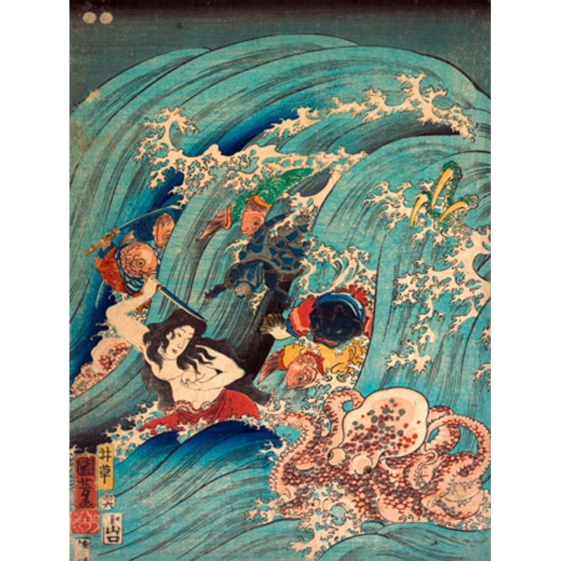 Kuniyoshi Utagawa - Recovering a jewel from the palace of the dragon king I  | Pg-Plaisio.gr