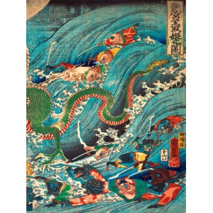 Kuniyoshi Utagawa - Recovering a jewel from the palace of the dragon king III  | Pg-Plaisio.gr