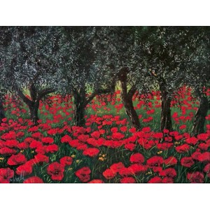 Tebo Marzari - Papaveri sotto gli ulivi