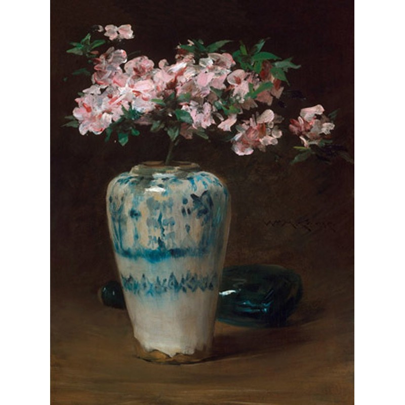 William Merritt Chase - Pink Azalea-Chinese Vase