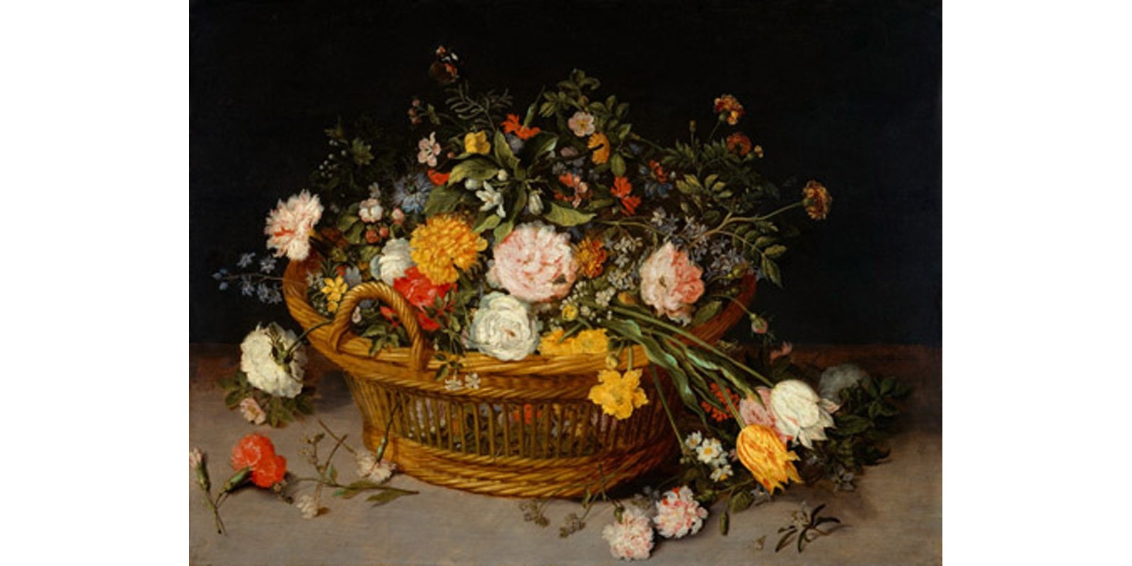 Jan Bruegel The Younger - A Basket of Flowers