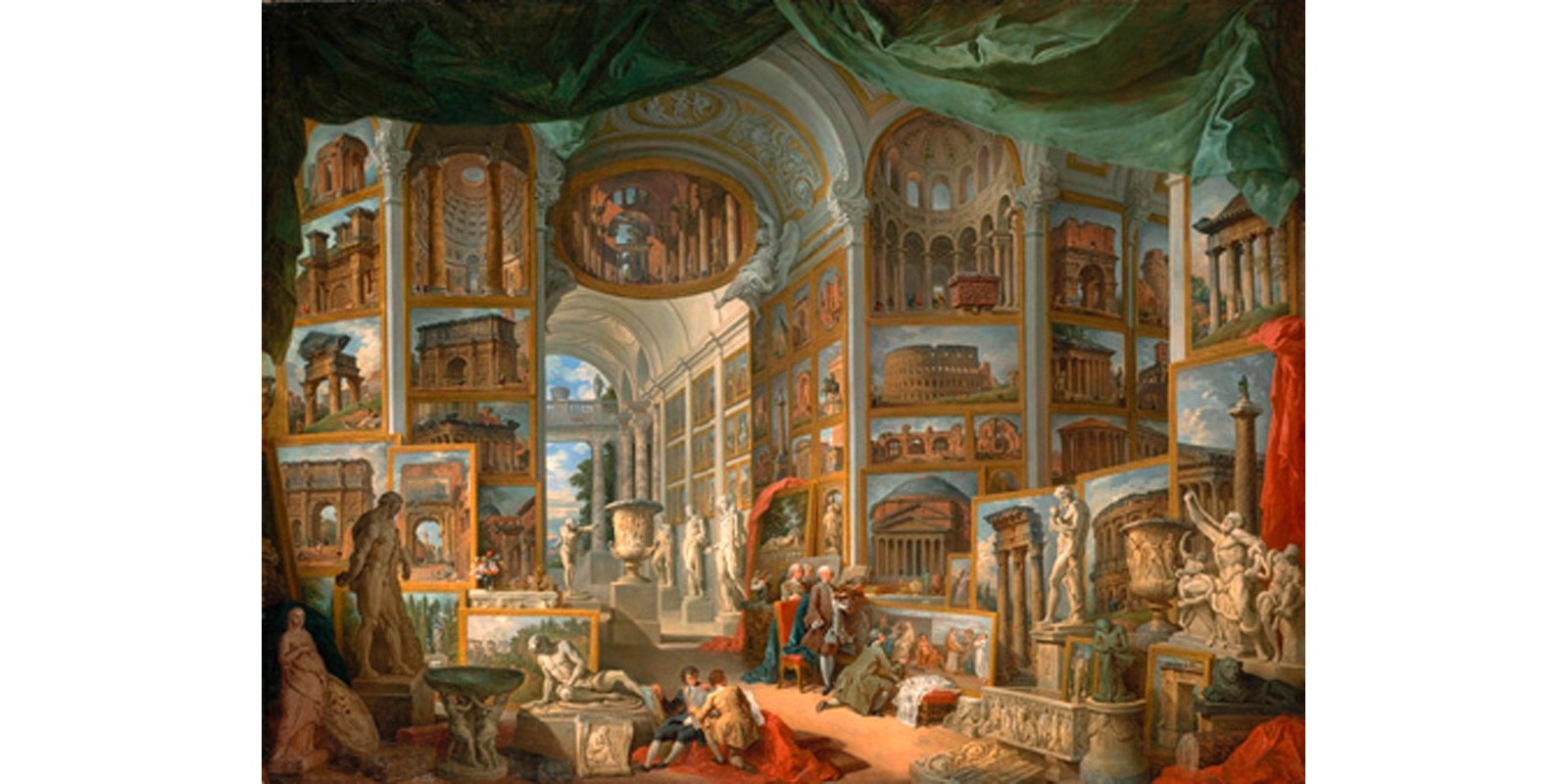 Giovanni Paolo Panini - Galleria con vedute di Roma antica