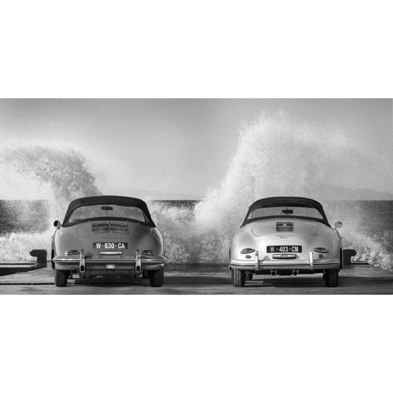 Gasoline Images - Ocean Waves Breaking on Vintage Beauties (BW)